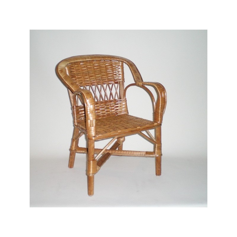 Comprar Sillón infantil de mimbre color buff modelo ARMADURA en CesteriaGretel.Com