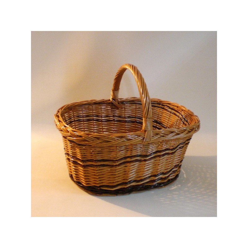 Comprar Cesta de mimbre bicolor con asa en CesteriaGretel.Com
