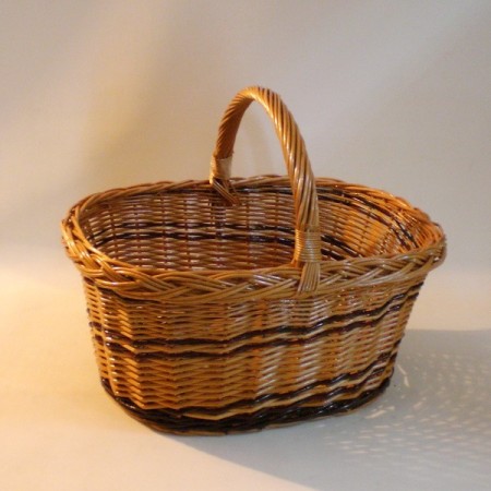 Comprar Cesta de mimbre bicolor con asa en CesteriaGretel.Com