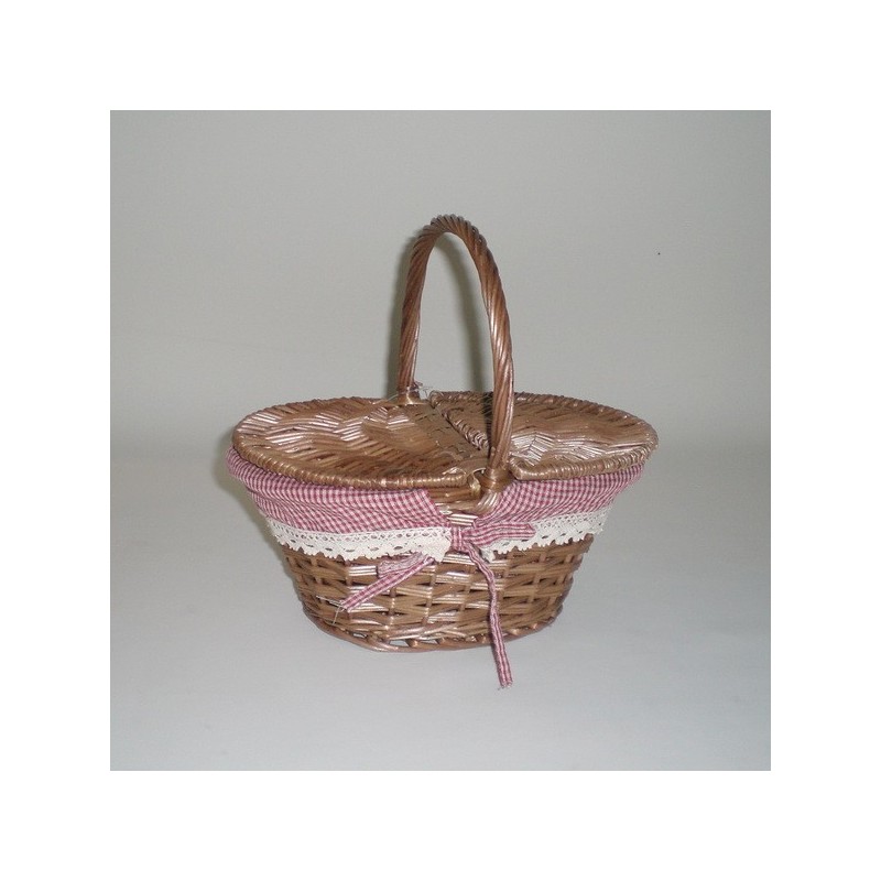 Comprar Cesta con tapas, con asa y tela en CesteriaGretel.Com