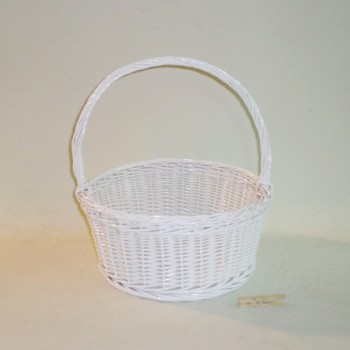 Comprar Cesta redonda con asa color blanco en CesteriaGretel.Com