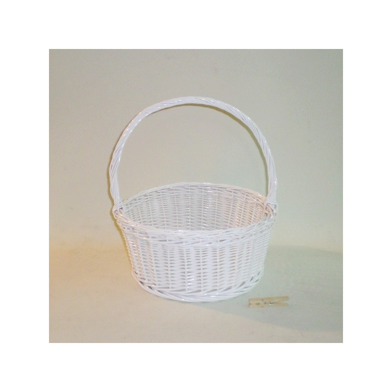 Comprar Cesta redonda con asa color blanco en CesteriaGretel.Com