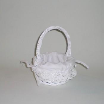 Comprar Cesta pequeña blanca con tela en CesteriaGretel.Com