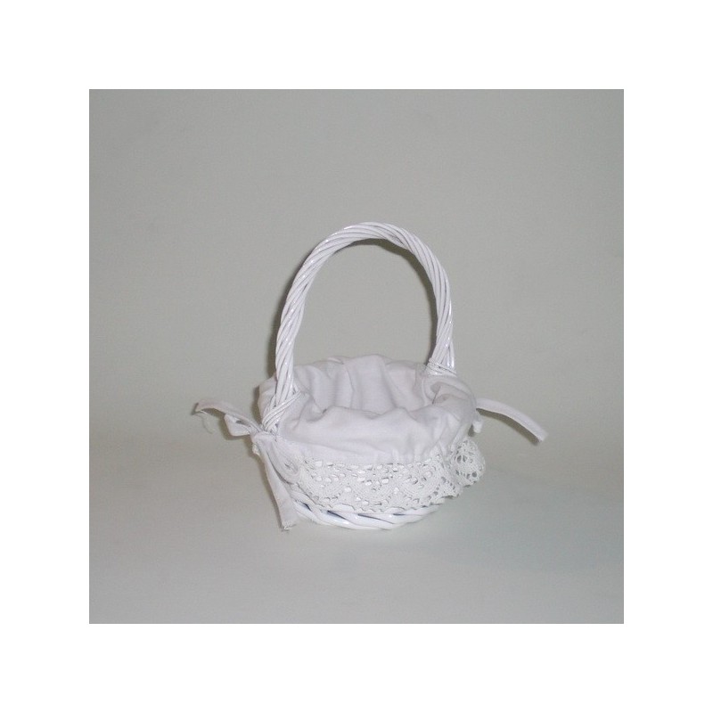 Comprar Cesta pequeña blanca con tela en CesteriaGretel.Com