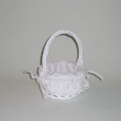 Comprar Cesta pequeña blanca con tela en CesteriaGretel.Com