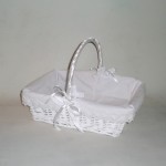 Comprar Cesta de mimbre rectangular blanca vestida en CesteriaGretel.Com