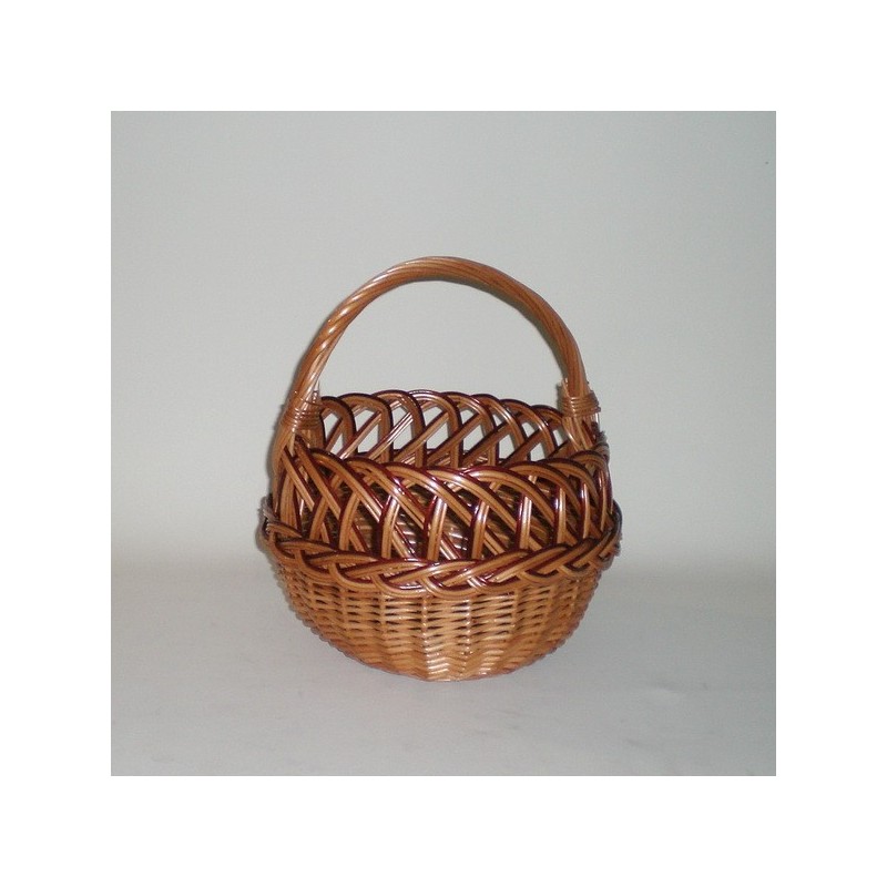 Comprar Cesta redonda de mimbre con ondas en CesteriaGretel.Com