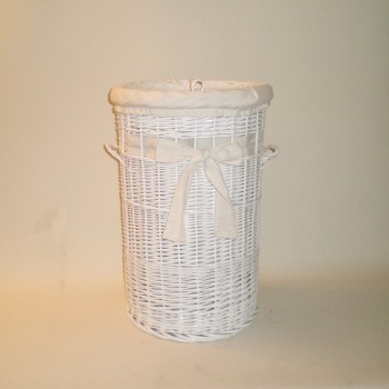 Comprar Ropero de mimbre de 60 color blanco con puntilla en CesteriaGretel.Com