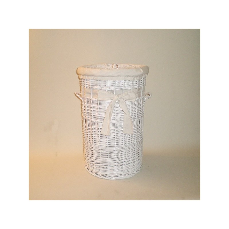 Comprar Ropero de mimbre de 60 color blanco con puntilla en CesteriaGretel.Com