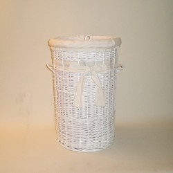 Comprar Ropero de mimbre de 60 color blanco con puntilla en CesteriaGretel.Com