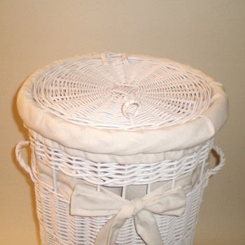 Comprar Ropero de mimbre de 60 color blanco con puntilla en CesteriaGretel.Com