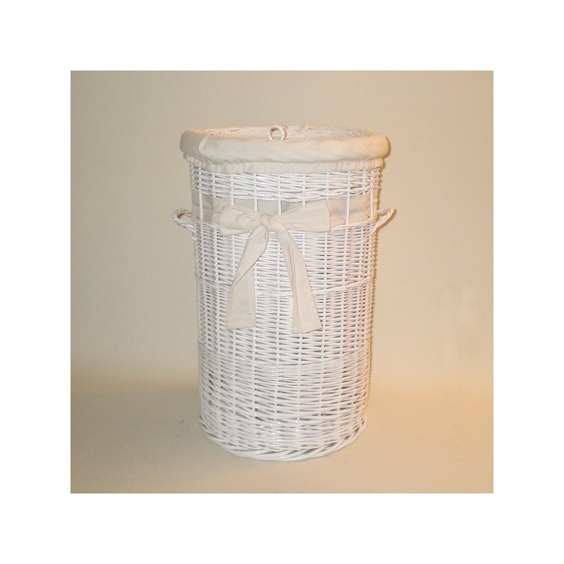 Comprar Ropero de mimbre de 70 color blanco con puntilla en CesteriaGretel.Com