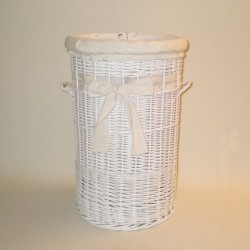 Comprar Ropero de mimbre de 70 color blanco con puntilla en CesteriaGretel.Com