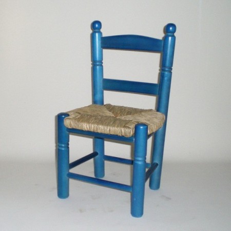 Comprar Silla infantil pintada en color AZUL en CesteriaGretel.Com