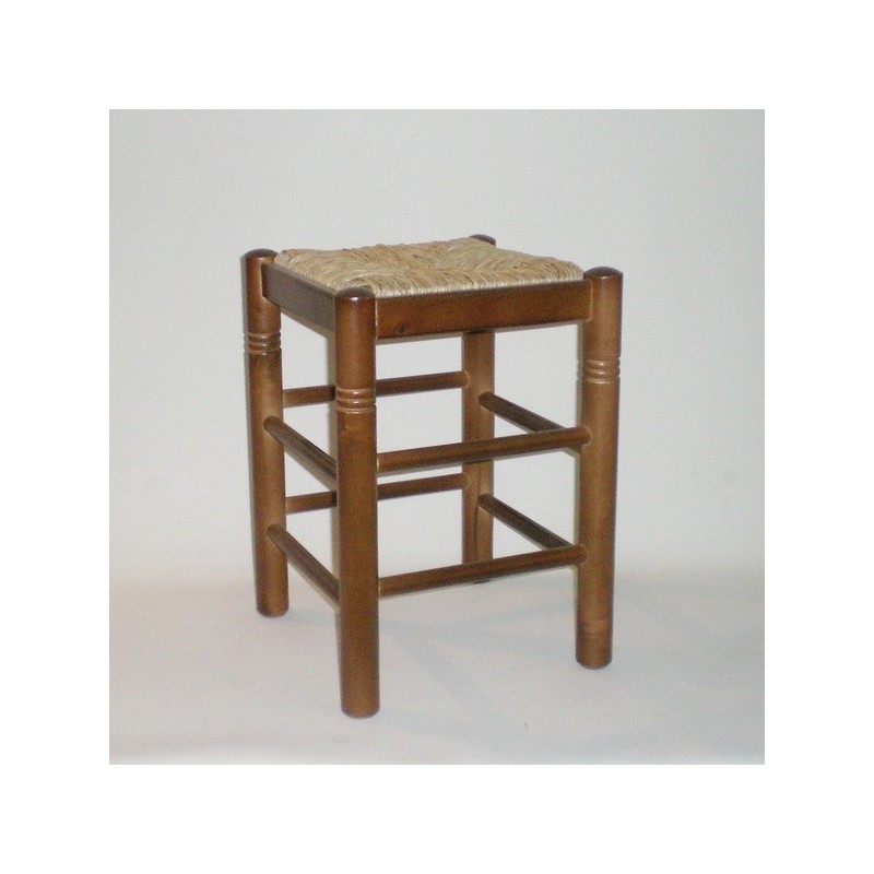 Comprar Taburete de enea, con cerco, color NOGAL en CesteriaGretel.Com