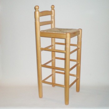 Comprar Taburete para barra, con respaldo, con cerco, color MIEL en CesteriaGretel.Com