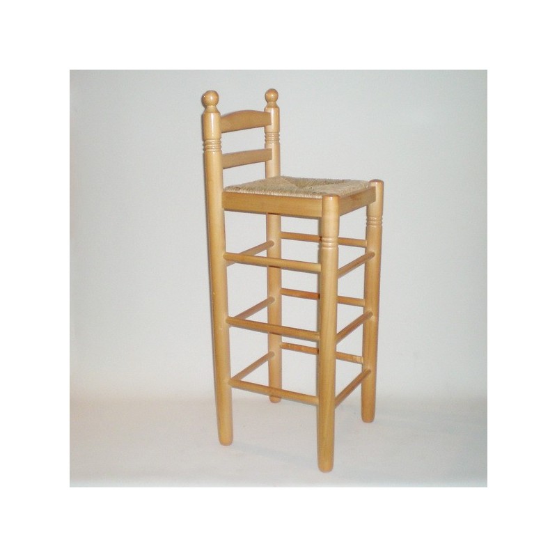 Comprar Taburete para barra, con respaldo, con cerco, color MIEL en CesteriaGretel.Com