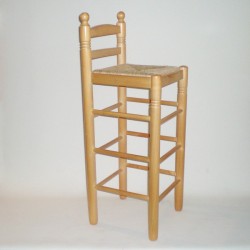 Comprar Taburete para barra, con respaldo, con cerco, color MIEL en CesteriaGretel.Com