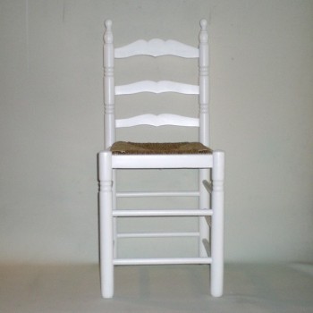 Comprar Silla colonial CON cerco lacada en BLANCO en CesteriaGretel.Com