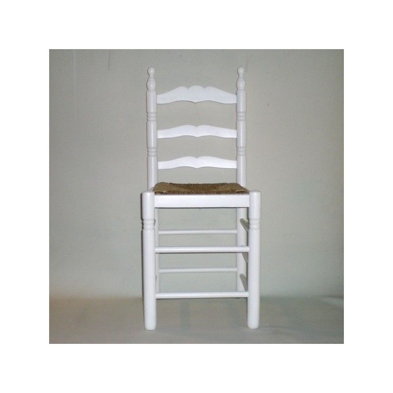 Comprar Silla colonial CON cerco lacada en BLANCO en CesteriaGretel.Com