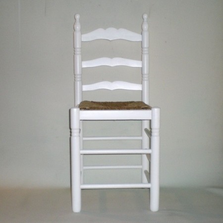Comprar Silla colonial CON cerco lacada en BLANCO en CesteriaGretel.Com