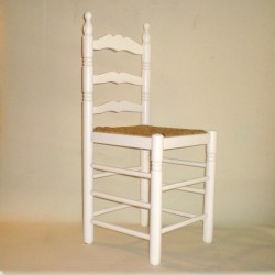 Comprar Silla colonial CON cerco lacada en BLANCO en CesteriaGretel.Com