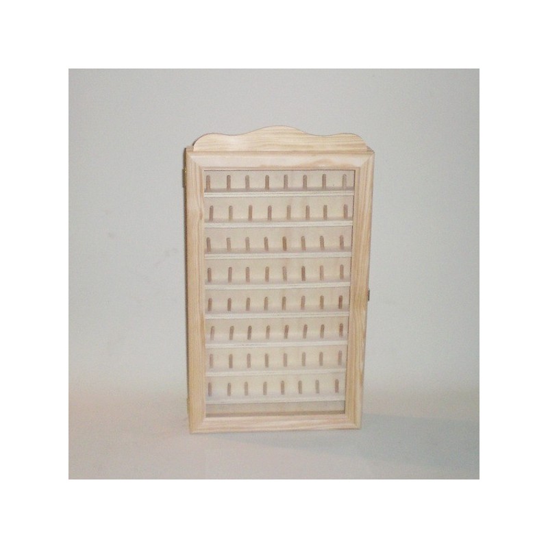 Dedalero de madera de pino macizo con capacidad para 64 dedales 