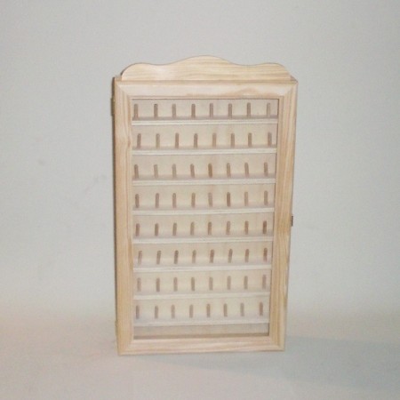 Dedalero de madera de pino macizo con capacidad para 64 dedales 