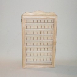 Dedalero de madera de pino macizo con capacidad para 64 dedales 