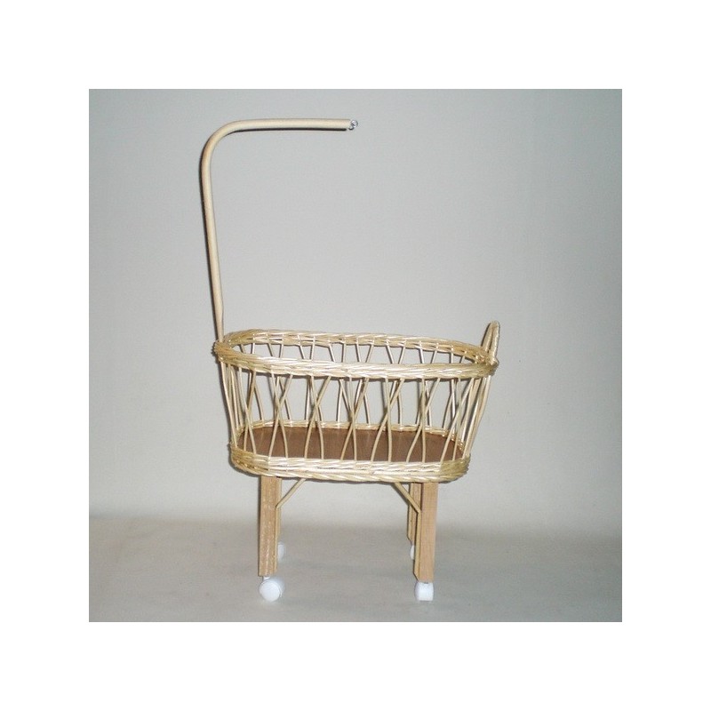 Comprar Cuna muñeca de mimbre con dosel en CesteriaGretel.Com