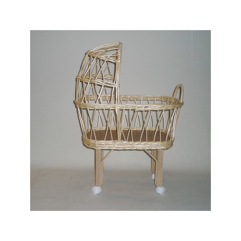 Comprar Cuna muñeca de mimbre con capota en CesteriaGretel.Com