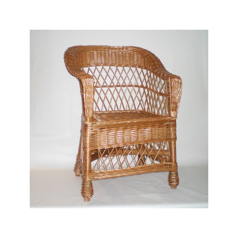 Comprar Sillón de mimbre modelo 2 TELADAS buff barnizado en CesteriaGretel.Com