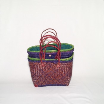 Capazo asa cuero c/cierre