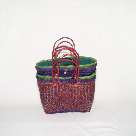 Capazo asa cuero c/cierre