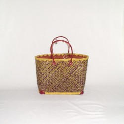 Capazo asa cuero c/cierre