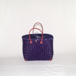 Capazo asa cuero c/cierre