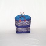 Capazo asa cuero cierre tela