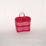 Capazo asa cuero cierre tela