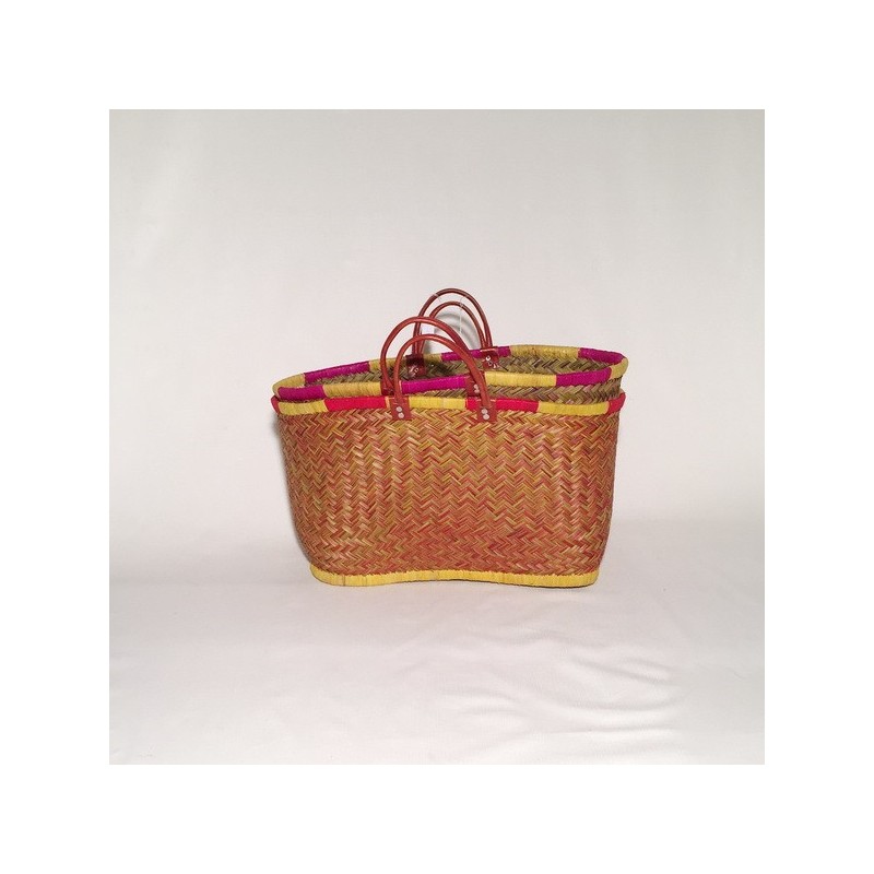 Capazo con asa de cuero