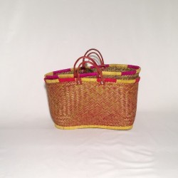 Capazo con asa de cuero