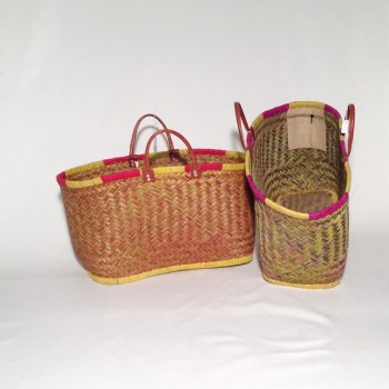 Capazo con asa de cuero