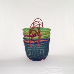 Capazo asa cuero cierre tela