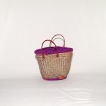 Capazo asa cuero cierre tela