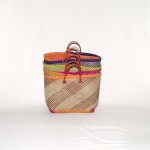 Capazo asa cuero cierre tela