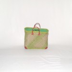 Capazo asa cuero cierre tela