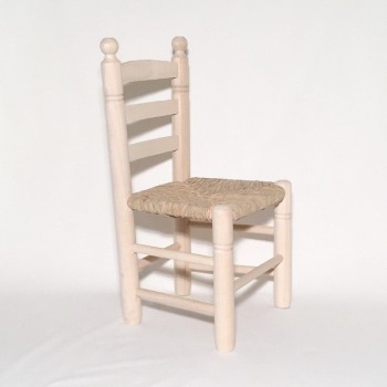 Silla chata tejida, en crudo