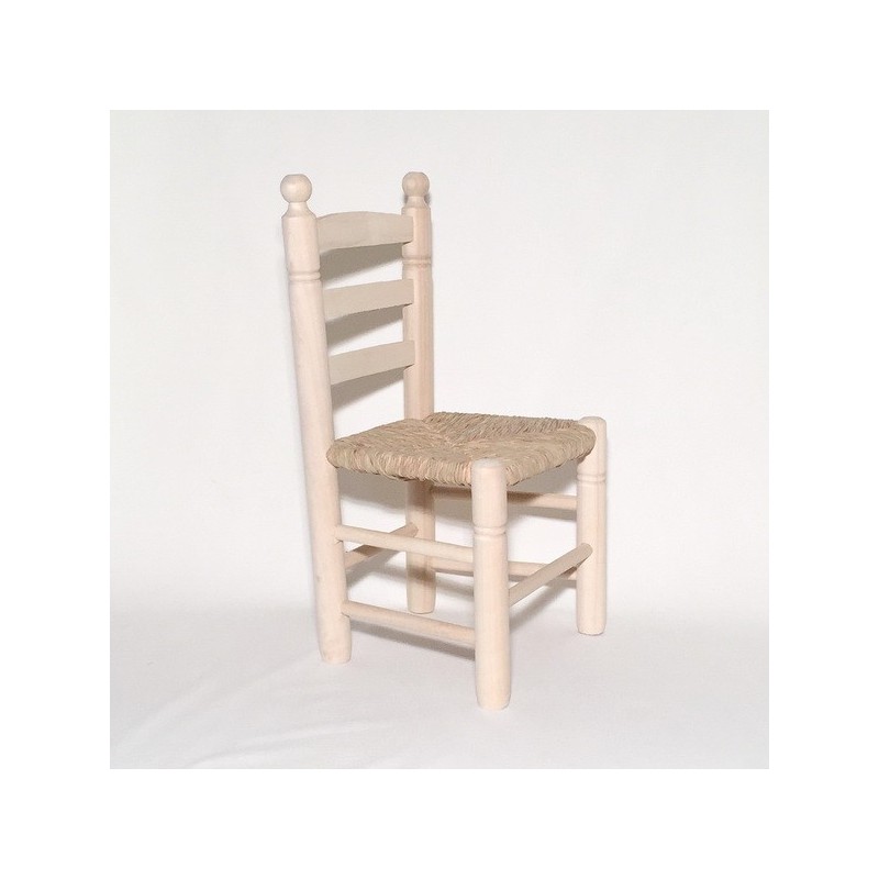 Silla chata tejida, en crudo