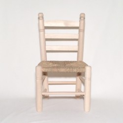 Silla chata tejida, en crudo