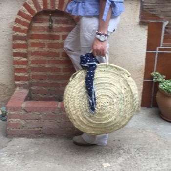 Bolso redondo de palma 45