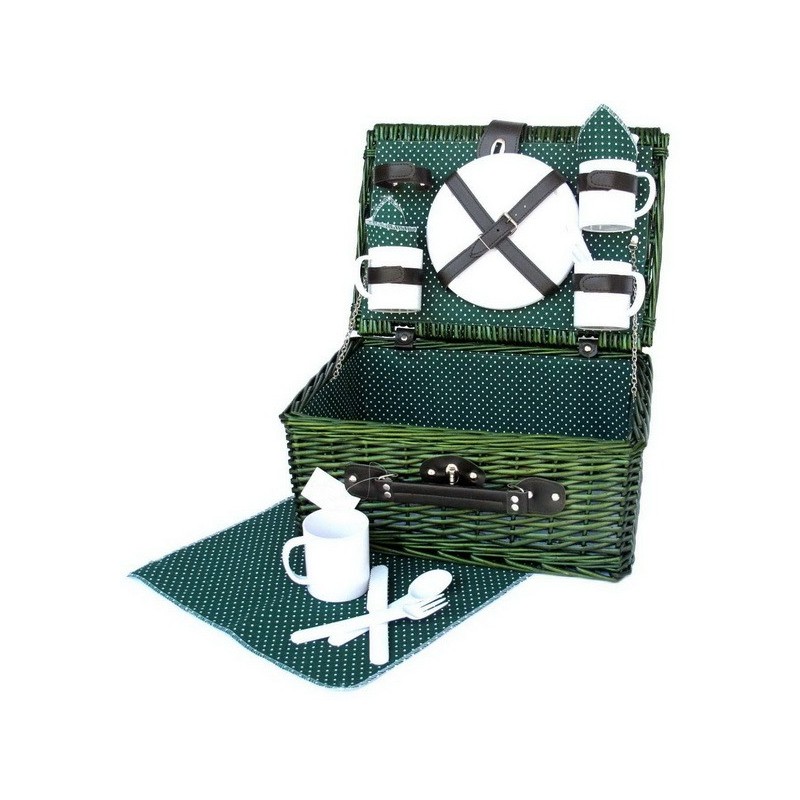 Comprar Cesta de PICNIC 4 servicios color verde en CesteriaGretel.Com